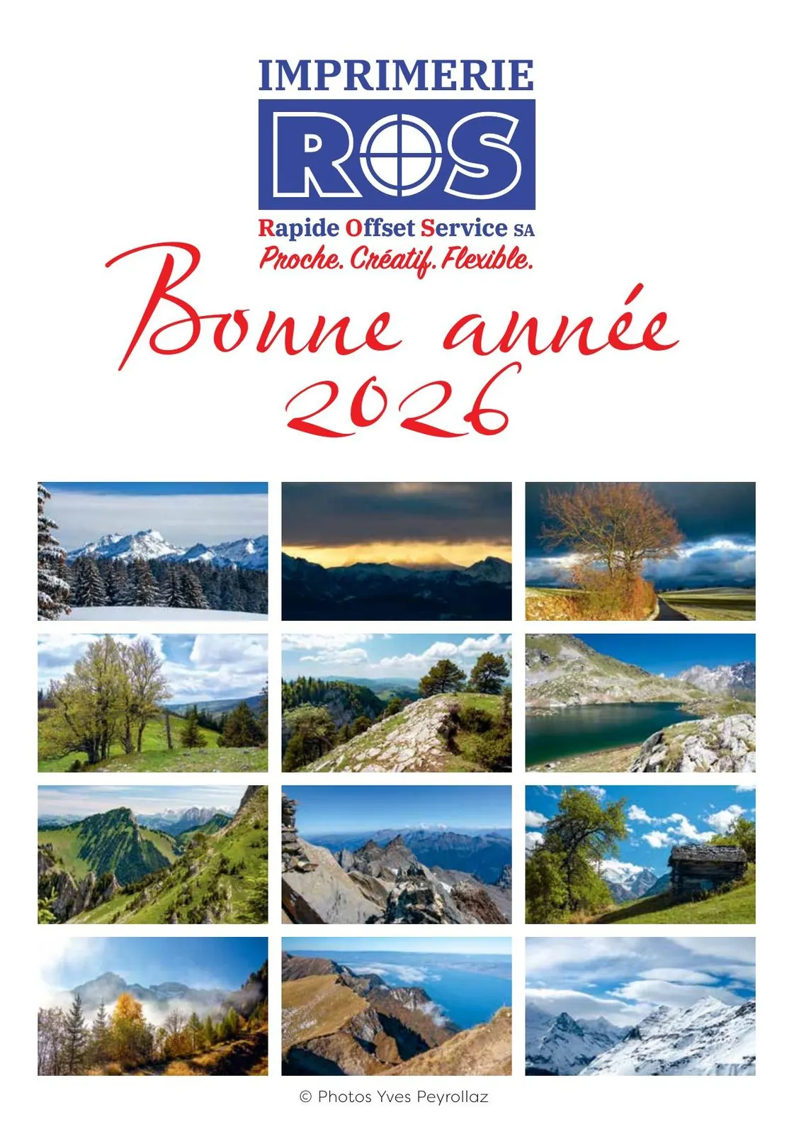Calendrier annuel personnalisé, imprimé par l'Imprimerie ROS