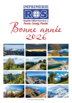 Calendrier annuel personnalisé, imprimé par l'Imprimerie ROS