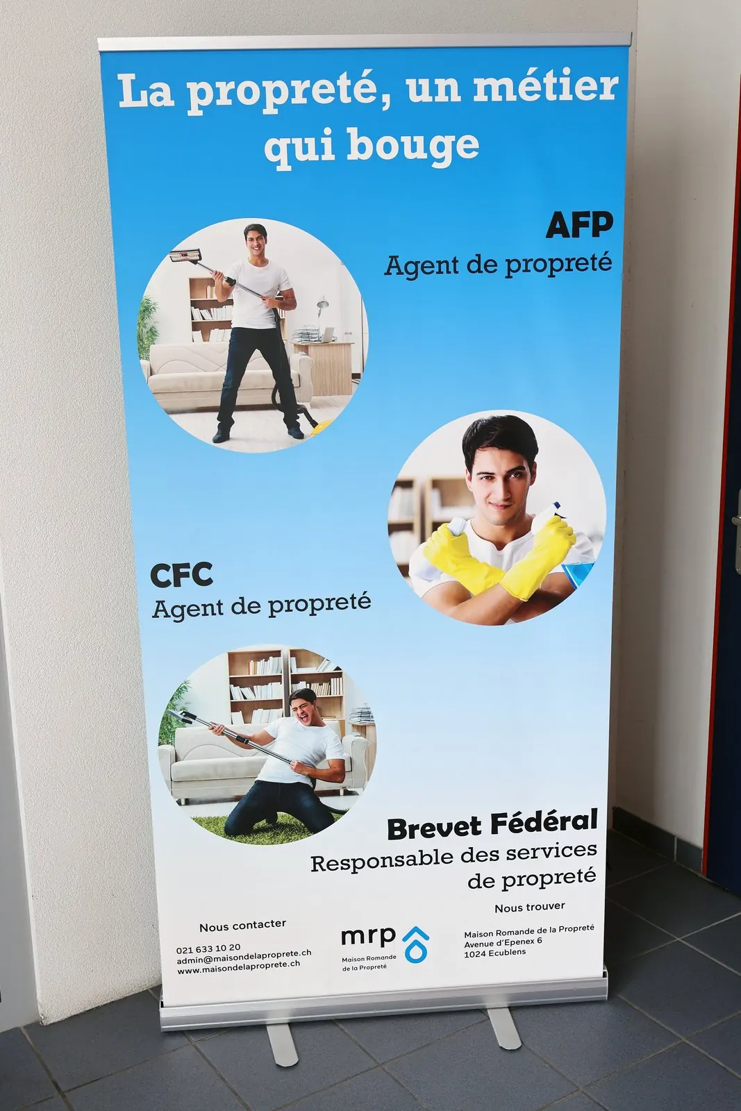 Roll-up créé, imprimé et monté pour MRP