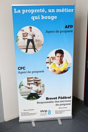Roll-up créé, imprimé et monté pour MRP